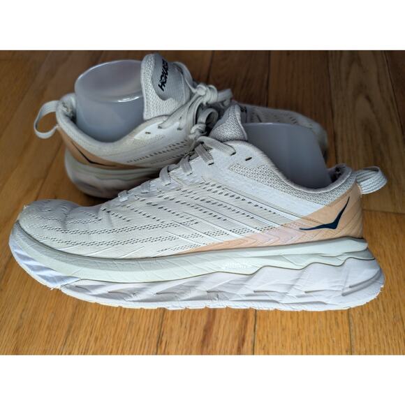 HOKA ONE ONE Arahi 4 Cream Tan Beige Running Shoes Stability Women's 8 - Picture 6 of 13
